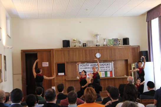 The Youth Ambassadors perform the dance of the “Crouching Tiger, Hidden Dragon.”