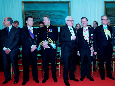 Ambassador Larry Yu-yuan Wang attends the ceremony with other Ambassadors.