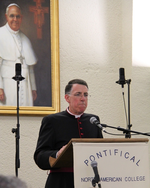 Msgr. James F. Checchio addresses his guests.