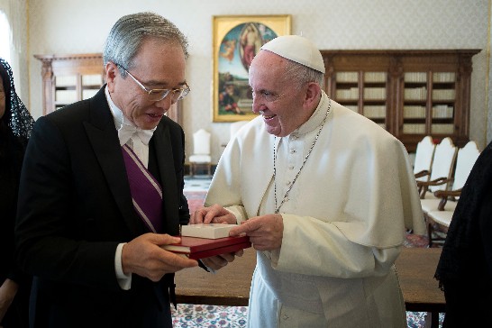 Pope Francis received new ROC (Taiwan) Ambassador to the Holy See Mr. Matthew S.M. Lee.