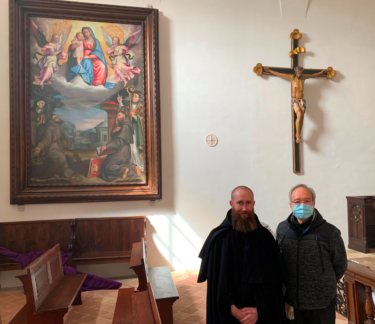 李大使造訪諾西亞聖本篤隱修院，拜會修院院長尼瓦科夫神父（Prior Benedick Nivakoff）。
