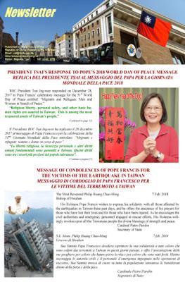 Vatican-Taiwan Newsletter  Ist issue, 2018