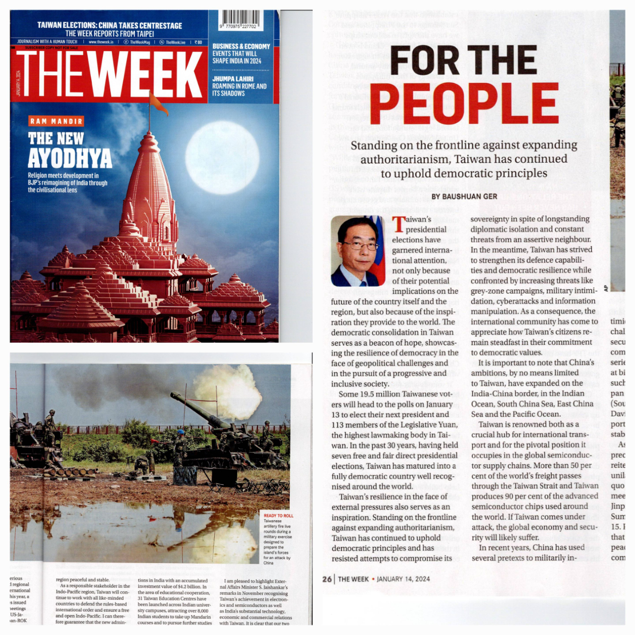 葛大使葆萱接受印度新聞雜誌專訪 我國總統大選展現台灣民主韌性 和平穩定是印太區域最大共識