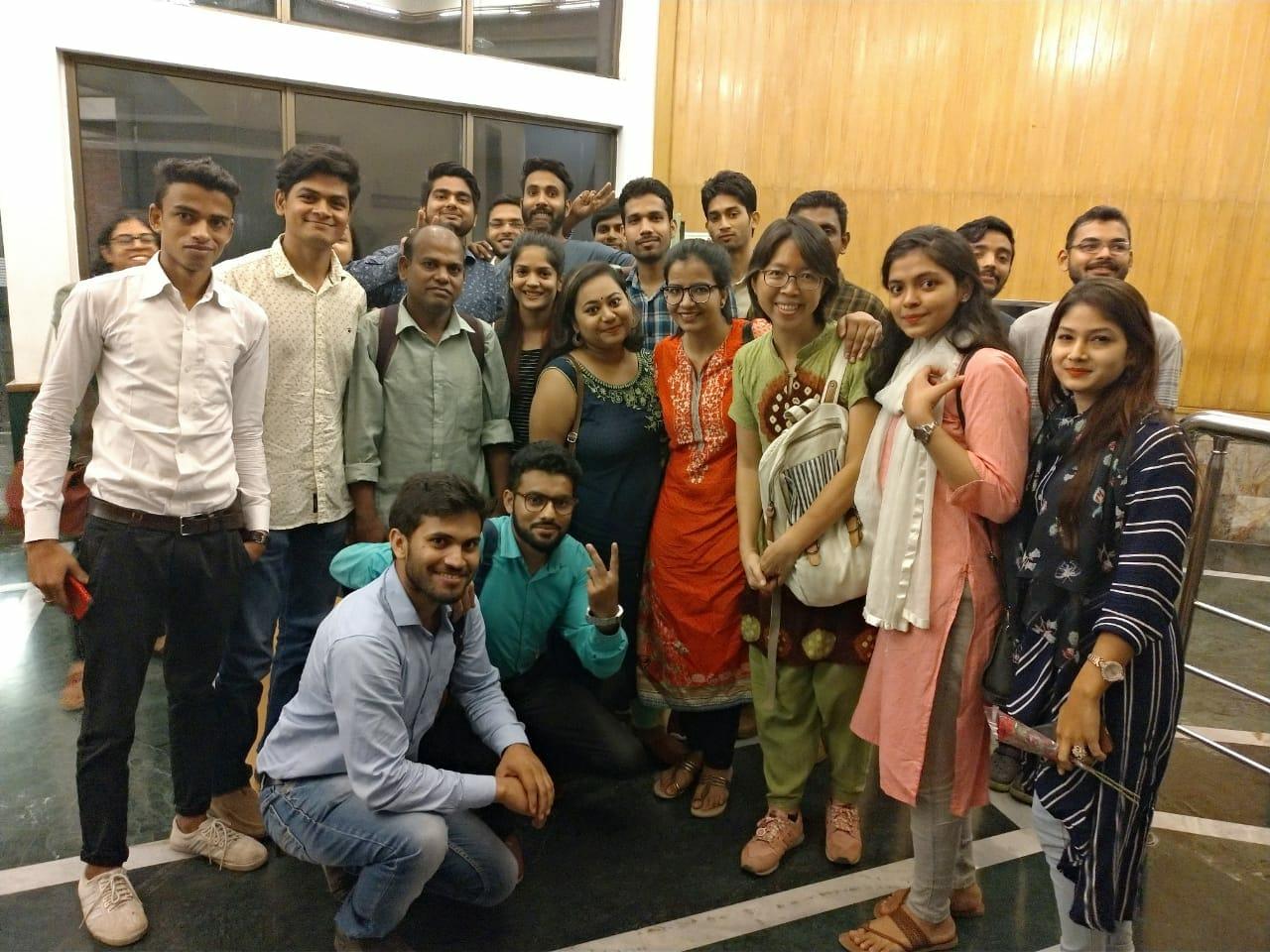 Students from Jamia Millia Islamia photographed at Taiwan Film Festival 2018.