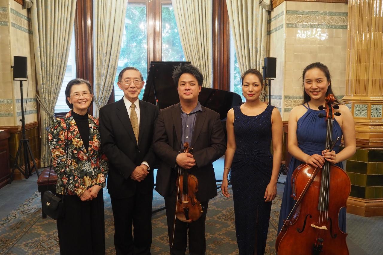 On 6 June, the TRO hosted a chamber music recital and reception at London’s National Liberal Club featuring internationally acclaimed Taiwanese musicians Hui-Ti Wang on violin, Shu-Wei Tseng on piano and cello and Lysianne Chen on piano.