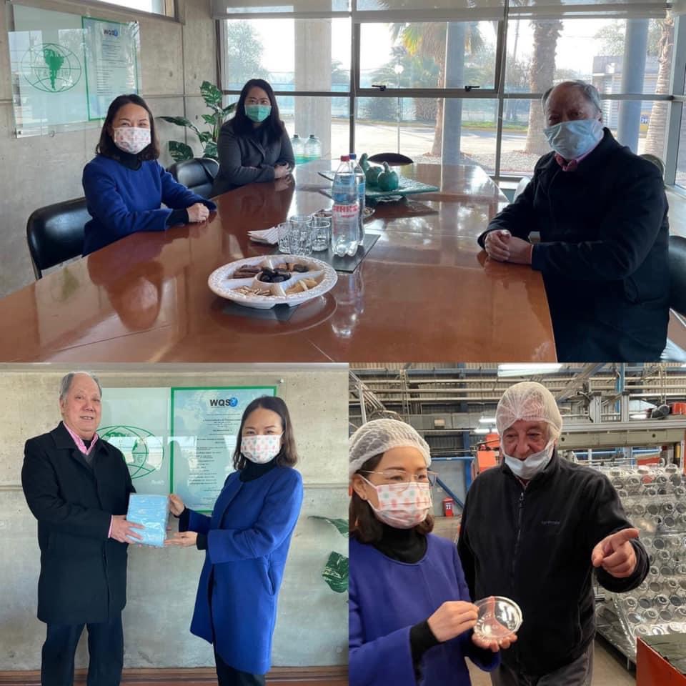 El exitoso empresario de Taiwan en Chile, Jimmy Chen, administra la prestigiosa compañía Pan Pacific, que es manufacturero de envases plásticos de alta calidad certificada por el sistema WQS, brinda seguridad a alimentos, frutas del bosque y uvas para mercado local e internacional. Además ofrece muchos empleos para chilenos.