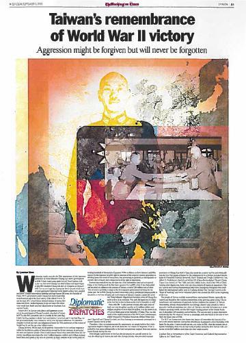 104年9月9日，日本投降70週年紀念日，沈大使於華盛頓日報(Washington Times)發表專文，說明我抗戰對盟國勝利之貢獻。