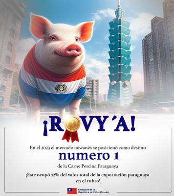 Taiwán fue el primer destino de la carne porcina paraguaya en 2023