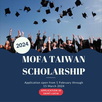 The Republic of China (Taiwan) Embassy will be receiving Taiwan MOFA Scholarship Applications from 1 February 2024 to 15 March 2024
