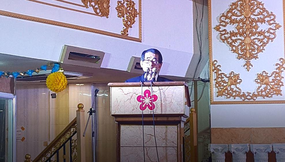 本年3月2日晚間緬華青年國術社在仰光梅花皇家海鮮餐廳歡慶成立74週年，駐緬甸代表處代表張俊福及僑務組組長張文華蒞場祝賀並致詞勉勵緬華青年國術社。