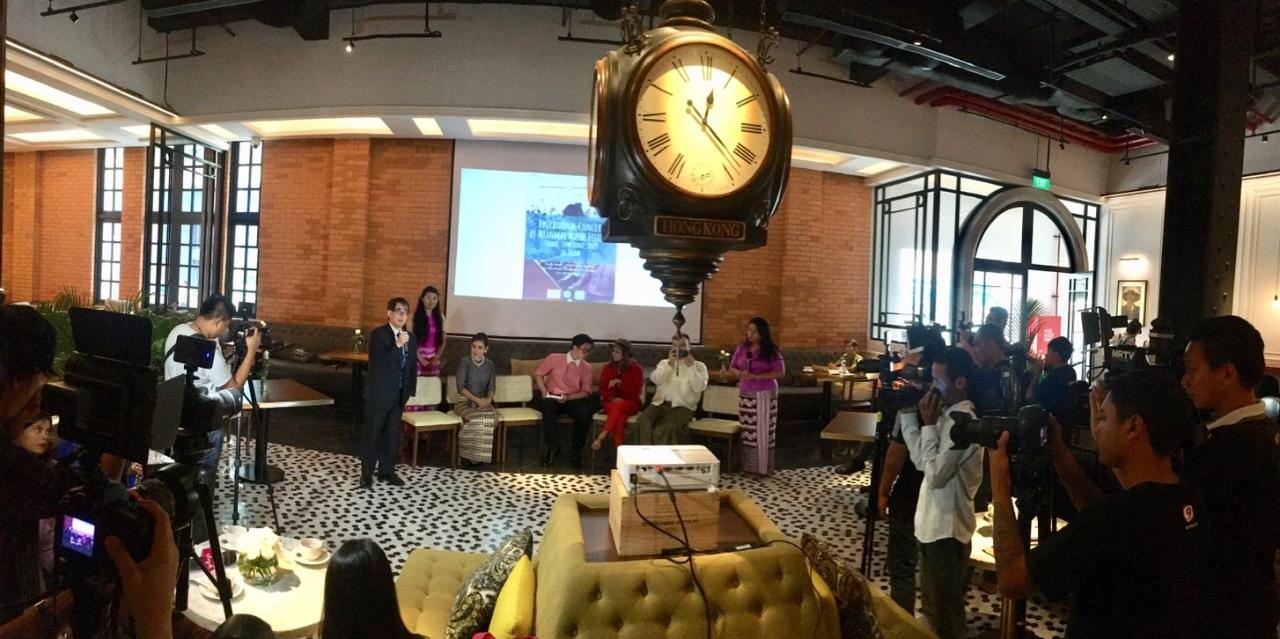  駐緬甸代表處代表張俊福偕副參事張水庸應邀出席記者會並致詞表示：臺灣與緬甸有特殊歷史淵源，透過人文藝術及音樂交流分享彼此文化共創和諧社會（2019年6月6日）