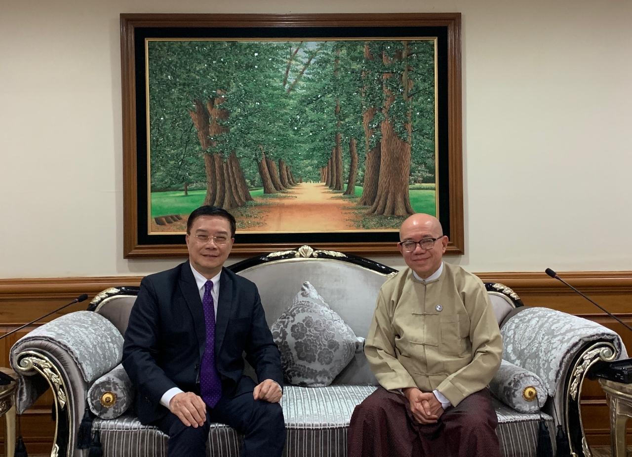 駐緬甸代表李朝成拜會緬甸商工總會(UMFCCI)副會長妙鄧
