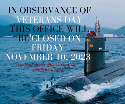 Bulletin: This office will be closed on Friday November 10, 2023.