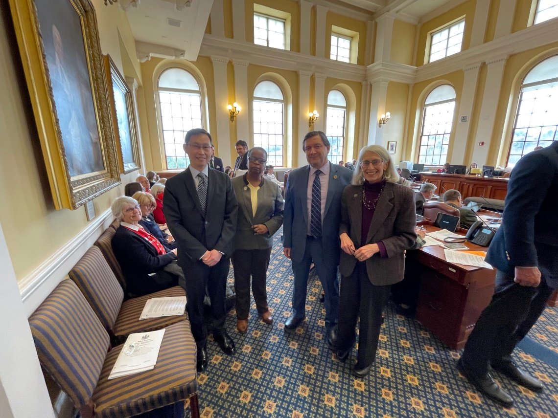 Director-General Sun with Maine Senate President Troy Jackson (second/right) and Maine Senate leadership.
