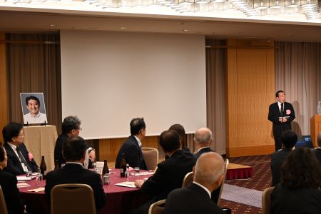 駐日代表謝長廷大使在第二屆「繼承安倍晉三前首相遺志之會」活動懇親會中致詞