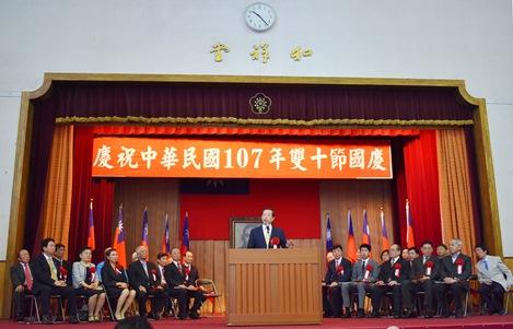 挨拶する謝長廷・駐日代表
