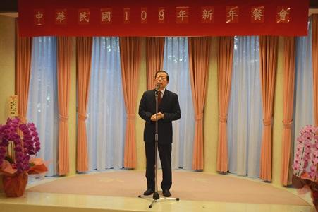 新年の祝辞を述べる謝長廷・駐日代表