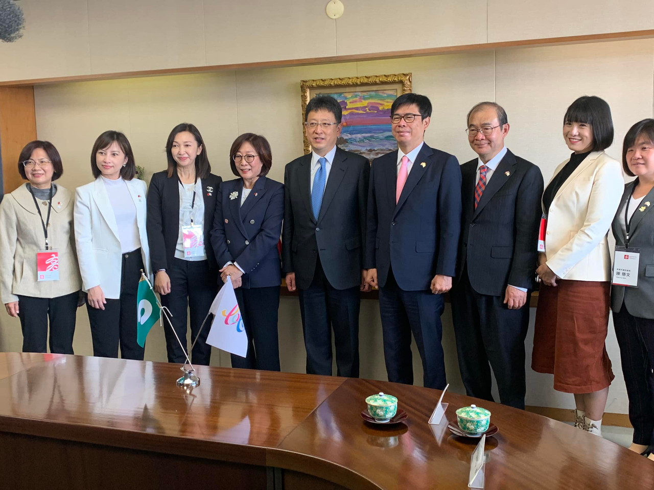 3月8日高雄市長陳其邁及議長康裕成訪熊本市大西市長。