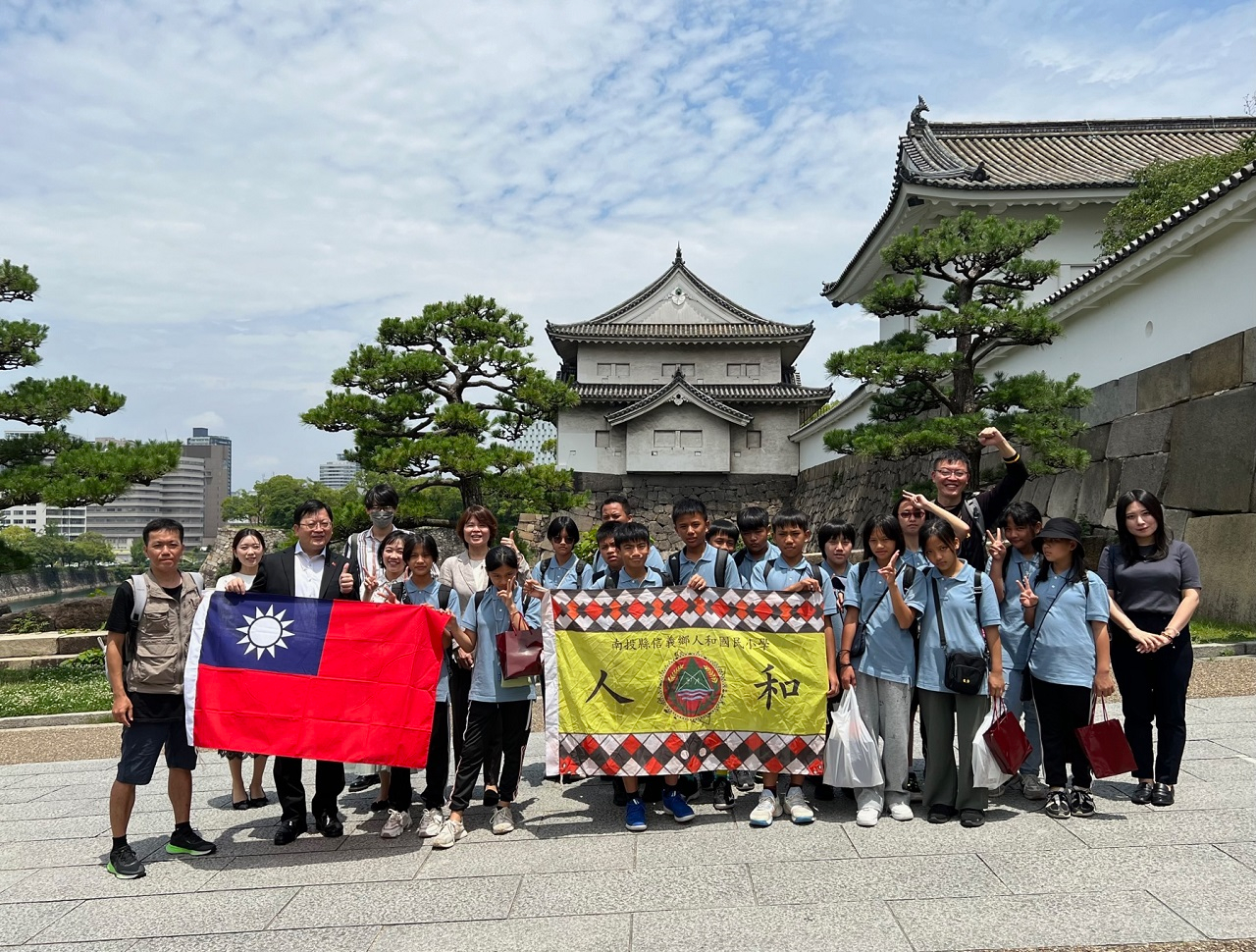 大阪城公園合影留念