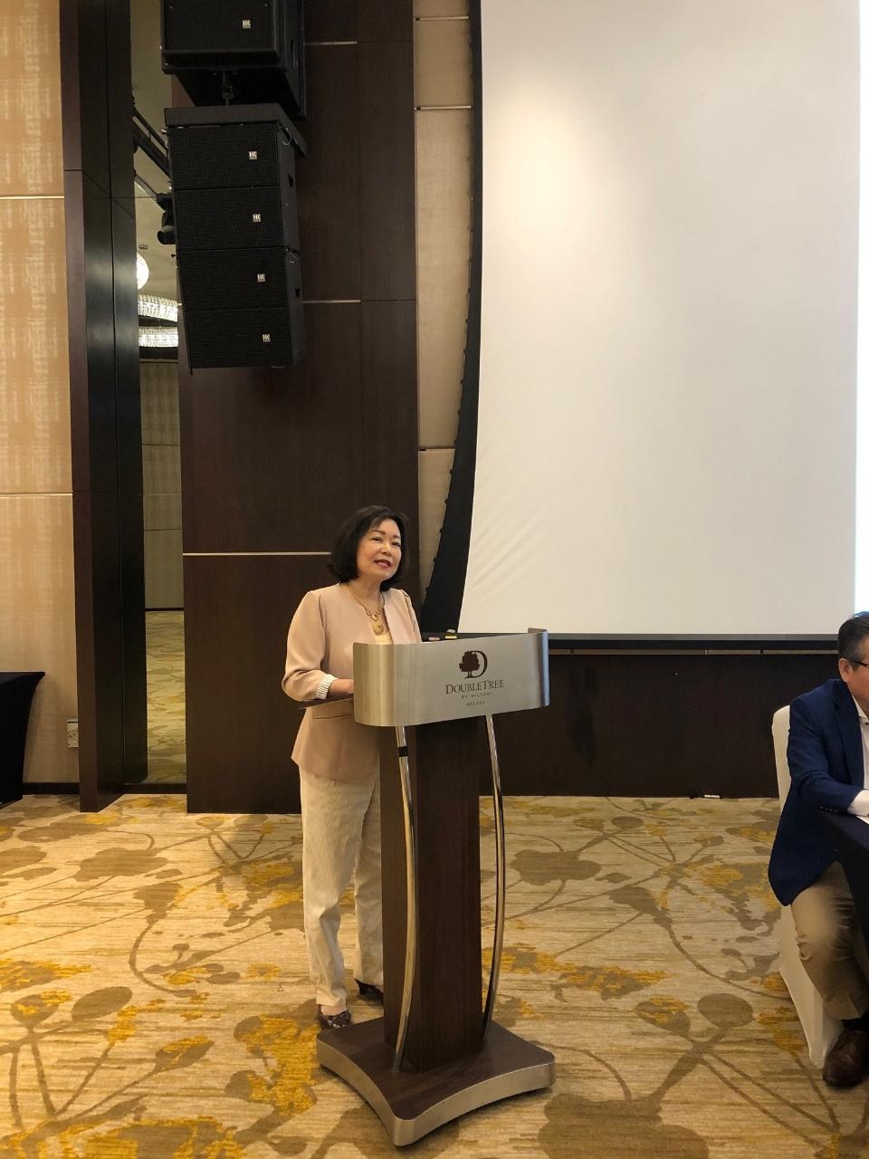 洪大使慧珠致詞時呼籲國際社會支持臺灣參與世界衛生組織及世界衛生大會。