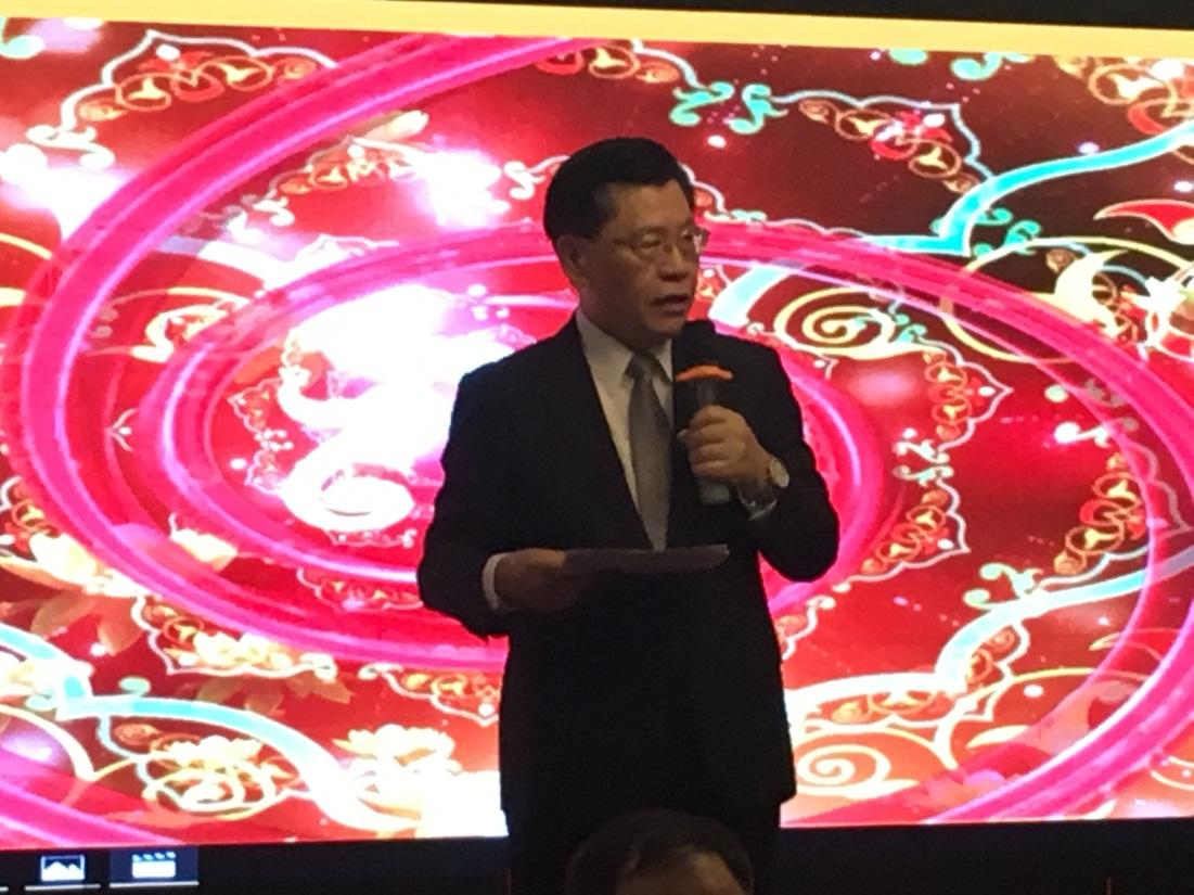 Representative Francis Liang giving his address at the United Chinese Library’s 109th anniversary cum SG54 celebration (2019/08/04)