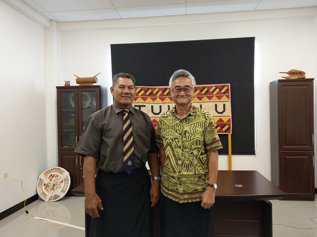 Ambassador Marc Su paid a visit to the Hon. Kausea Natano, Prime Minister of Tuvalu. (September 24, 2019)